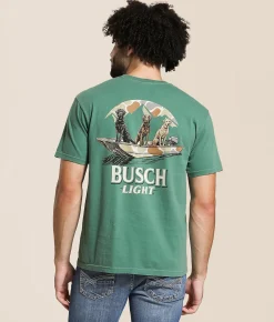 Tops | JEDCo Busch Light Boat Dogs T-Shirt Light Green