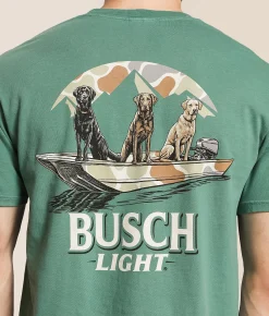 Tops | JEDCo Busch Light Boat Dogs T-Shirt Light Green