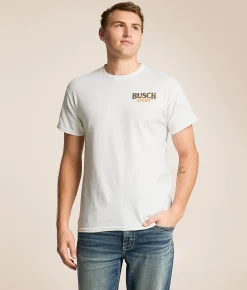 JEDCo Busch Light Branded Camo T-Shirt White New