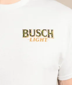 JEDCo Busch Light Branded Camo T-Shirt White New
