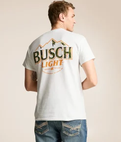 JEDCo Busch Light Branded Camo T-Shirt White New