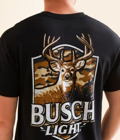 Graphic T-Shirts | JEDCo Busch Light Buck Shield T-Shirt Black