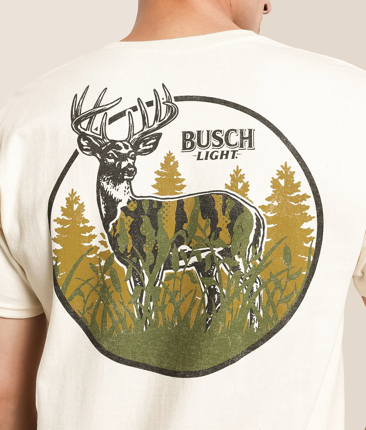 Tops | Brew City Busch Light Camo Can T-Shirt Natural
