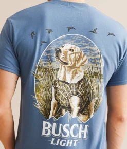 Graphic T-Shirts | JEDCo Busch Light Camo Lab T-Shirt Indigo