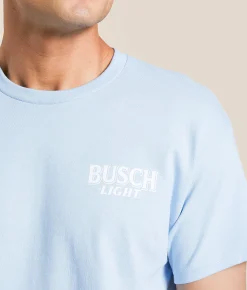JEDCo Busch Light Camp Dog T-Shirt Light Blue Discount