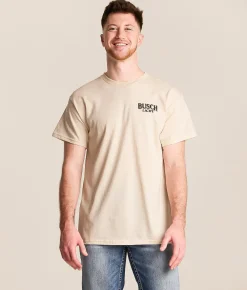Graphic T-Shirts | JEDCo Busch Light Cowboys Never Die T-Shirt Natural