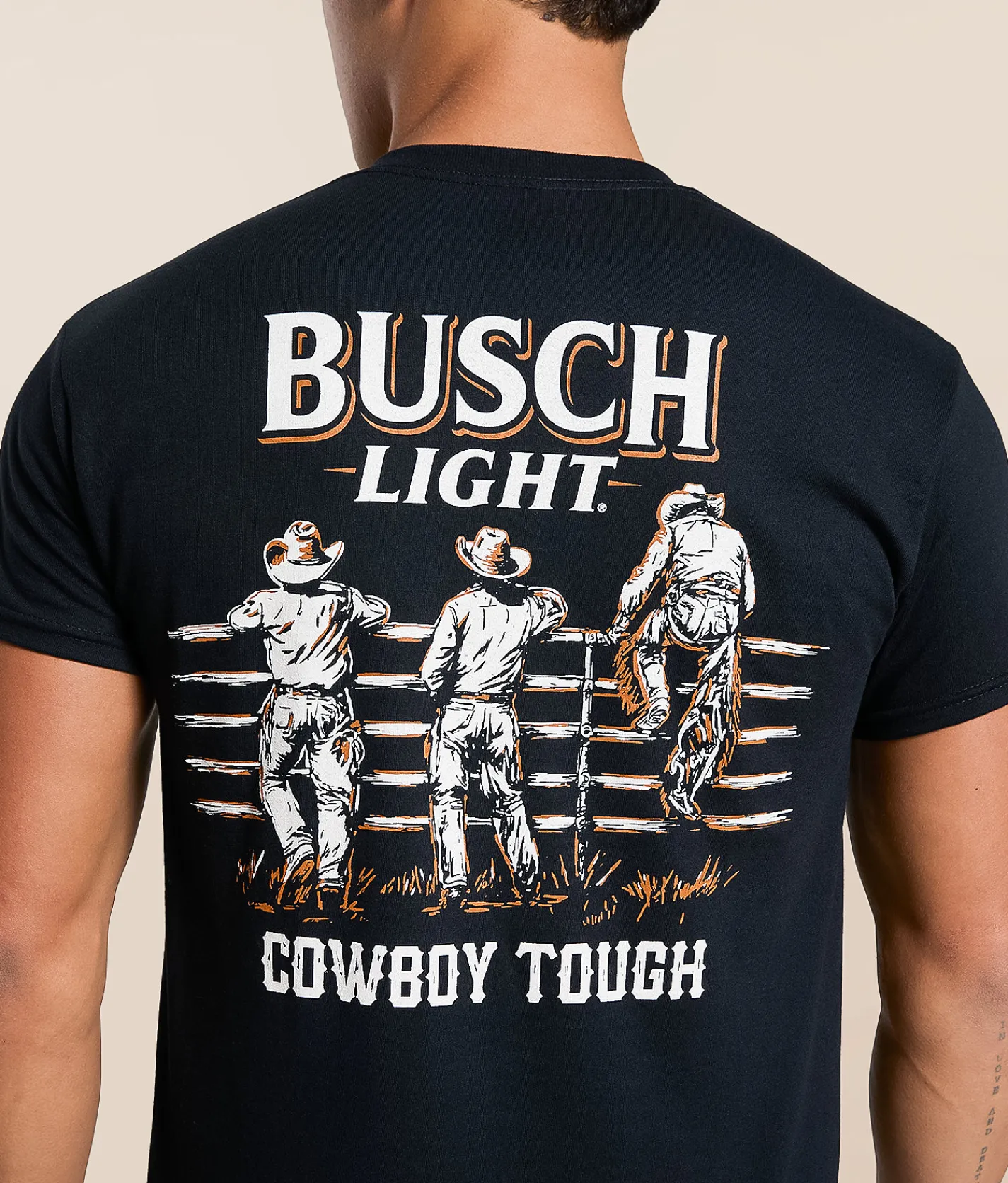 Tops | JEDCo Busch Light Cowboy Tough T-Shirt Black