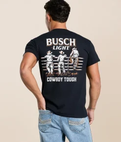 JEDCo Busch Light Cowboy Tough T-Shirt Black Sale
