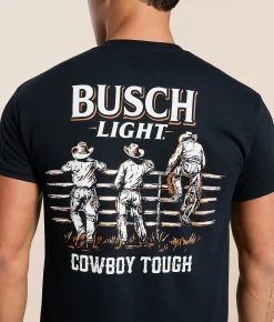 JEDCo Busch Light Cowboy Tough T-Shirt Black Sale