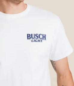 JEDCo Busch Light Cowboy Tough T-Shirt White Sale