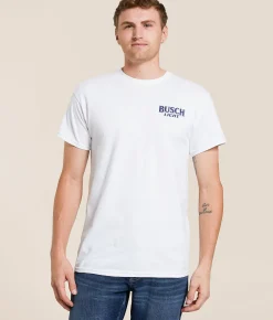 JEDCo Busch Light Cowboy Tough T-Shirt White Sale
