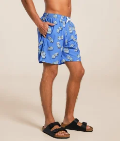 Tropical Bros Busch Light® Crushed Can Swim Trunks Blue