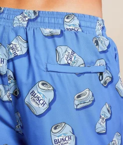 Tropical Bros Busch Light® Crushed Can Swim Trunks Blue