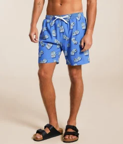 Tropical Bros Busch Light® Crushed Can Swim Trunks Blue