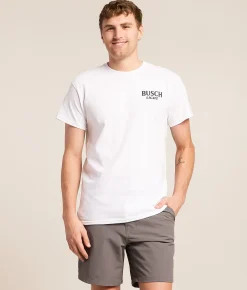 Tops|Graphic T-Shirts | JEDCo Busch Light Dock Of The Lab T-Shirt White