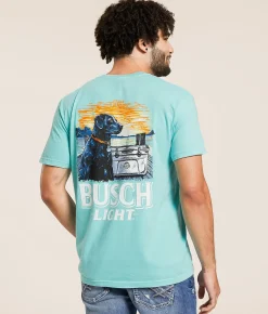 Tops|Graphic T-Shirts | JEDCo Busch Light Dog Cooler T-Shirt Chalky Mint
