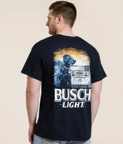 Graphic T-Shirts | JEDCo Busch Light Dog Cooler T-Shirt Black