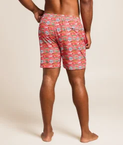 Tropical Bros. Busch Light Fish Lures Stretch Swim Trunks Coral Best