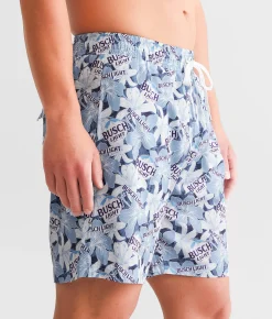 Tropical Bros Busch Light® Floral Stretch Swim Trunks Blue New