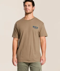 Tops|Graphic T-Shirts | JEDCo Busch Light GSP Portrait T-Shirt Brown