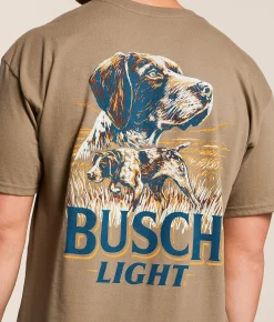 Tops|Graphic T-Shirts | JEDCo Busch Light GSP Portrait T-Shirt Brown