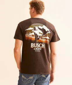 Graphic T-Shirts | JEDCo Busch Light Is Calling T-Shirt Dark Chocolate