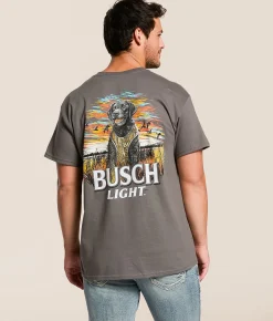 Tops|Graphic T-Shirts | JEDCo Busch Light Lab & Ducks T-Shirt Smoke