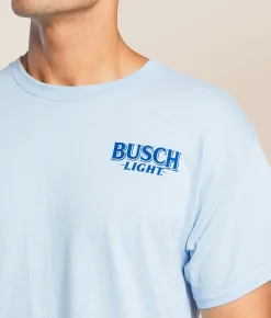 JEDCo Busch Light Lake Dock T-Shirt Light Blue Clearance