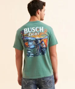 JEDCo Busch Light Lake Dog T-Shirt Light Green Sale