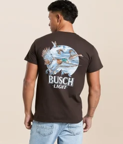JEDCo Busch Light Mallard Flock T-Shirt Dark Chocolate Discount