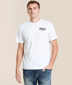 Tops|Graphic T-Shirts | JEDCo Busch Light Marsh Lab T-Shirt White