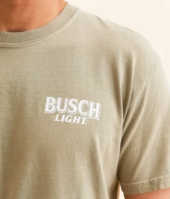 Graphic T-Shirts | JEDCo Busch Light Marsh T-Shirt Khaki