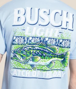Graphic T-Shirts | JEDCo Busch Light Measuring Tape T-Shirt Light Blue