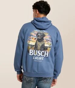 Tops | JEDCo Busch Light Mountain Lab & Ducks Hooded Sweatshirt Indigo Blue