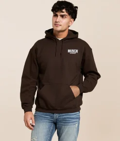 JEDCo Busch Light Mountain Lab Hooded Sweatshirt Dark Chocolate