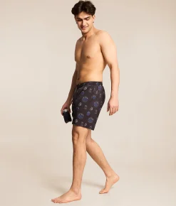 Bottoms|Swimwear | Tropical Bros. Busch Light Neon Stretch Swim Trunks Black