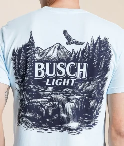 JEDCo Busch Light One Color T-Shirt Chambray Clearance