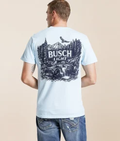 JEDCo Busch Light One Color T-Shirt Chambray Clearance