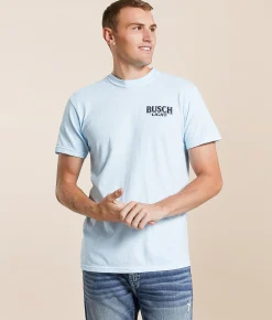 Graphic T-Shirts | JEDCo Busch Light One Color T-Shirt Chambray