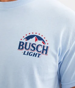 Graphic T-Shirts | Brew City Busch Light Patriotic Dog T-Shirt Light Blue