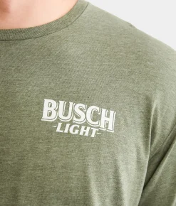 JEDCo Busch Light Pheasant Field T-Shirt Heather Military Green Outlet
