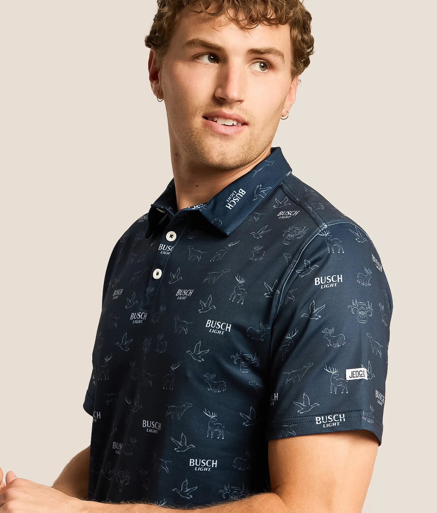 Tops | JEDCo Busch Light Polo Navy
