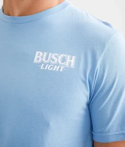 JEDCo Busch Light Raise A Beer T-Shirt Light Blue Sale