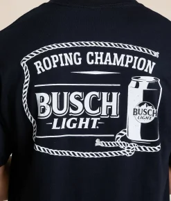 Tops|Graphic T-Shirts | Brew City Busch Light Rodeo Roping Champion T-Shirt Black
