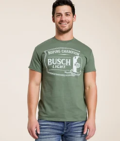 Brew City Busch Light Roping T-Shirt Military Green