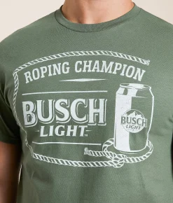 Brew City Busch Light Roping T-Shirt Military Green