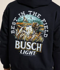 Tops | JEDCo Busch Light Spaniel Flush Hooded Sweatshirt Black