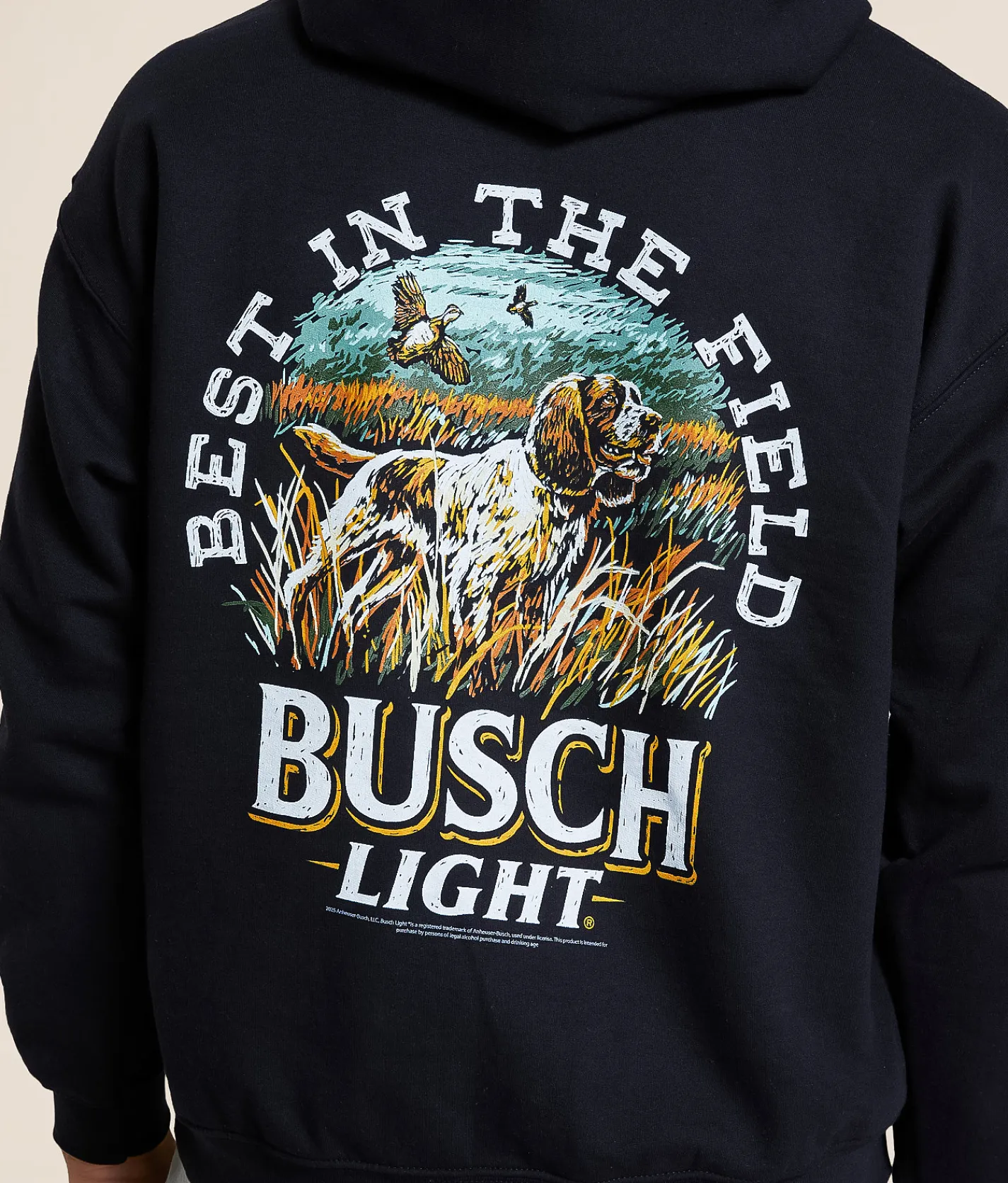 Tops | JEDCo Busch Light Spaniel Flush Hooded Sweatshirt Black