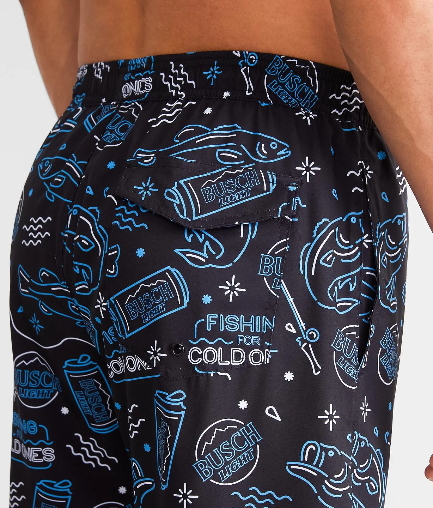 Tipsy Elves Busch Light® Stretch Swim Trunks Black Outlet