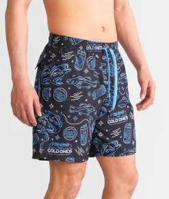Tipsy Elves Busch Light® Stretch Swim Trunks Black Outlet